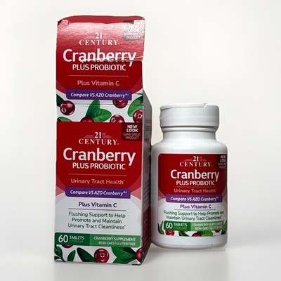 21st Century Cranberry Plus Probiotic Vitamin C Urinary Tract 60 Tablets READ DE