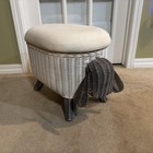 Sheep-Shaped Rattan Woven Stool with Upholstered Lid & Storage Lining — photo 3