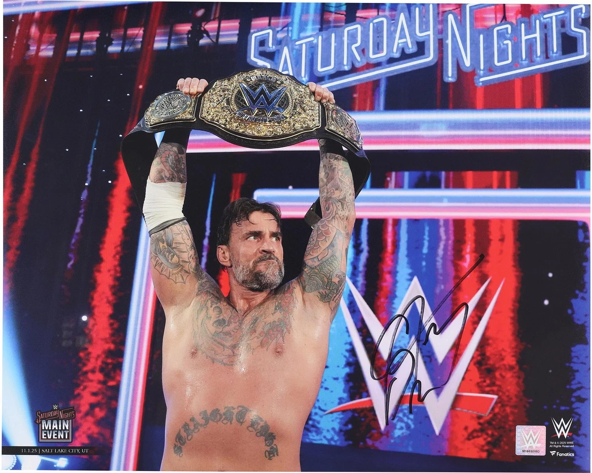 CMパンク 直筆サイン フォト 2025WWE日本公演公式グッズ CM PUNK CMパンク 直筆サイン入り ポートレート フォト ミニポスター 2025 WWE