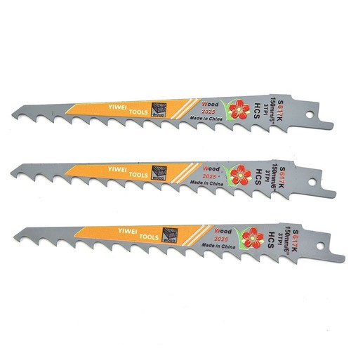 Lames de scie Premium 150 mm 6 pouces 3 TPI HCS parfaites pour bois vert (Pack d - Picture 4 of 14