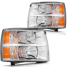 Headlights For 2007-2010 Chevy Silverado 1500 2500hd 3500hd Headlamps Lamp Pair