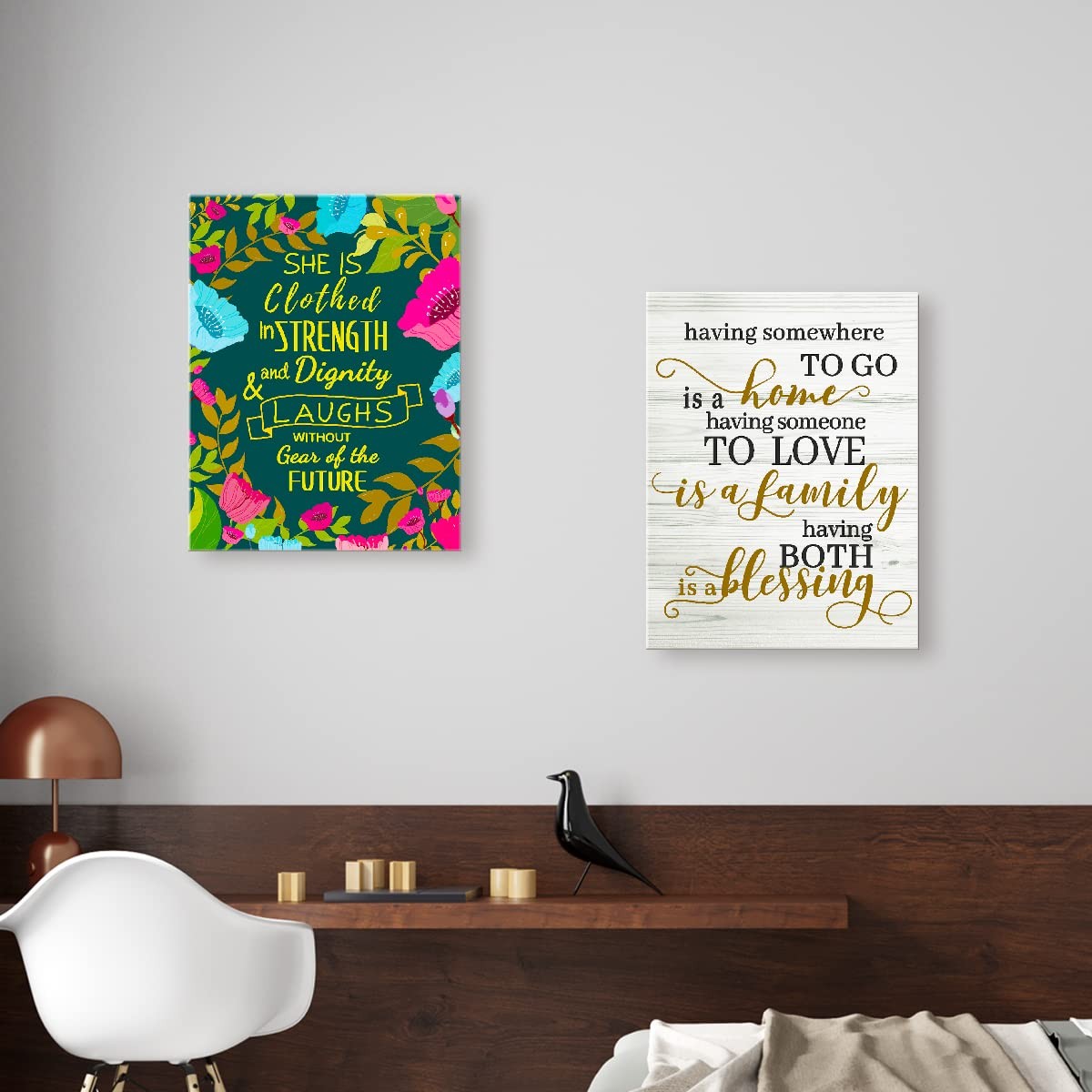 Family Home Blessing Wall Art Decor,Having Somewhere to go is a Home Canvas F...