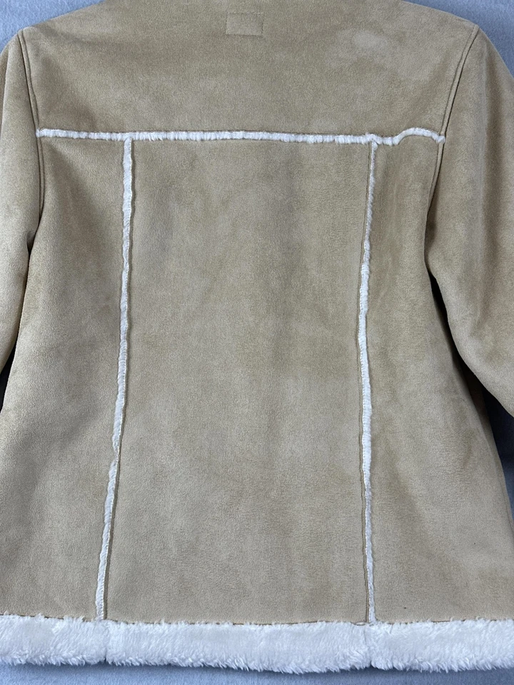 Chaqueta Talbots Niños Niñas Talla 14 Tostado Imitación Gamuza Sherpa Forrada Estilo Occidental Abrigo Foto 4 de 4