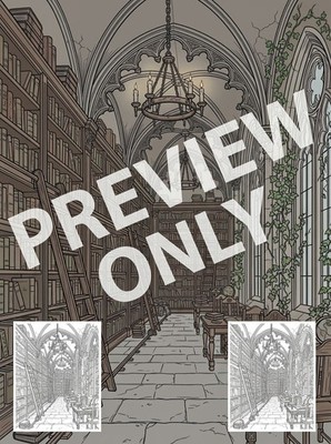 Dark Academia Coloring Page | Printable Adult Coloring Sheet | Digital PDF