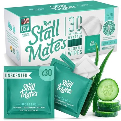 Wipes - Flushable Wipes, Individually Wrapped, Travel Friendly, Unscented wit...