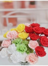 10PC Hand  made 1:12 Scale Dollhouse Miniature Accessory Rose Flower Arrangement