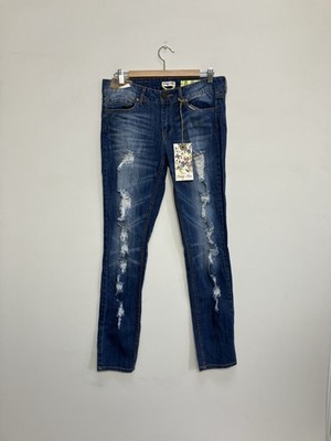 Indigo Rein Jeans Junior Jungen Alter 11 blau Denim Skinny 32'' L30 neu mit Etikett