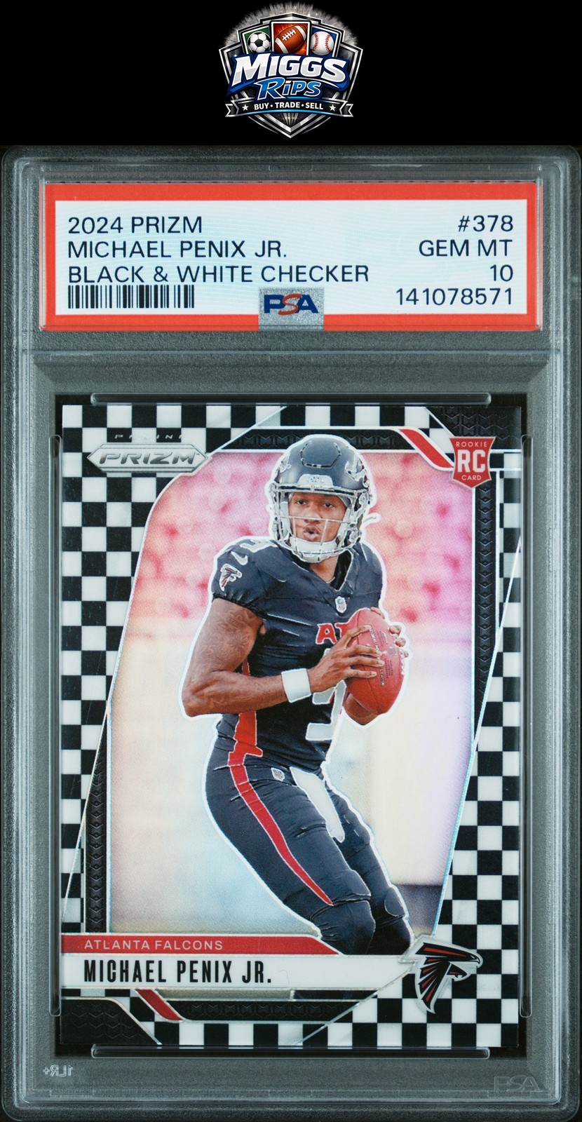 Michael Penix Panini Prizm #378 Black/White Checker