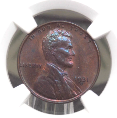 1931 "S" Lincoln WHEAT Cent Penny 1c NGC MS64 RB #010 Red Brown BU Unc ECC&C Inc