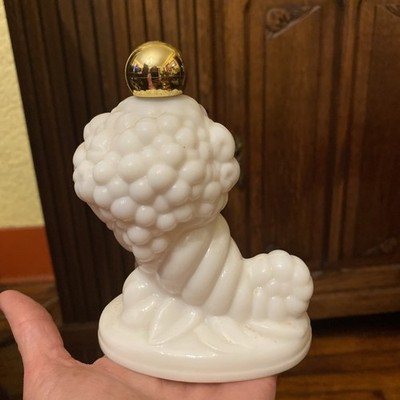 Avon Milk Glass Cornucopia Skin So Soft Over Half FULL!!! Vintage Bottle,NO BOX