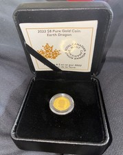 2022 Royal Canadian Mint RCM .9999 Gold Earth Dragon Coin - 1/20 Oz