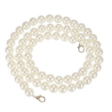 Imitation Pearl Purse Strap, 47" Handbag Chain with Lobster Clasp, 18mm