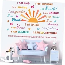 Inspirational Quotes Motivational Sayings Half Sun Peel and Stick Wall Art 