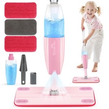 Kids Spray Mop - Real Working Toddler Cleaning Set with Water Sprayer & 3 Was...
