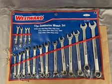 Westward 17 Piece Metric Combination Wrench Set Complete with Roll Sleeve 4PL91