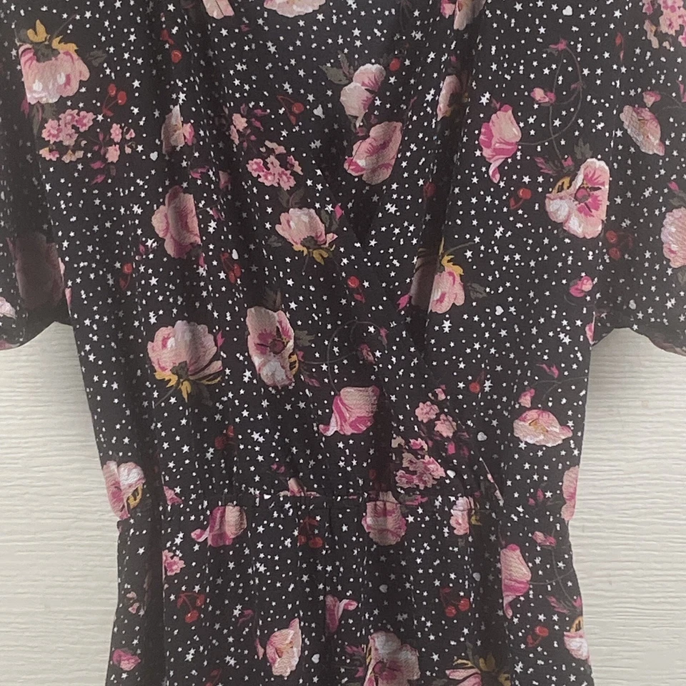 Art Class Romper Girls XL 14/16 Pantsuit V-Neck Stretch Boho Floral - Image 3 of 4