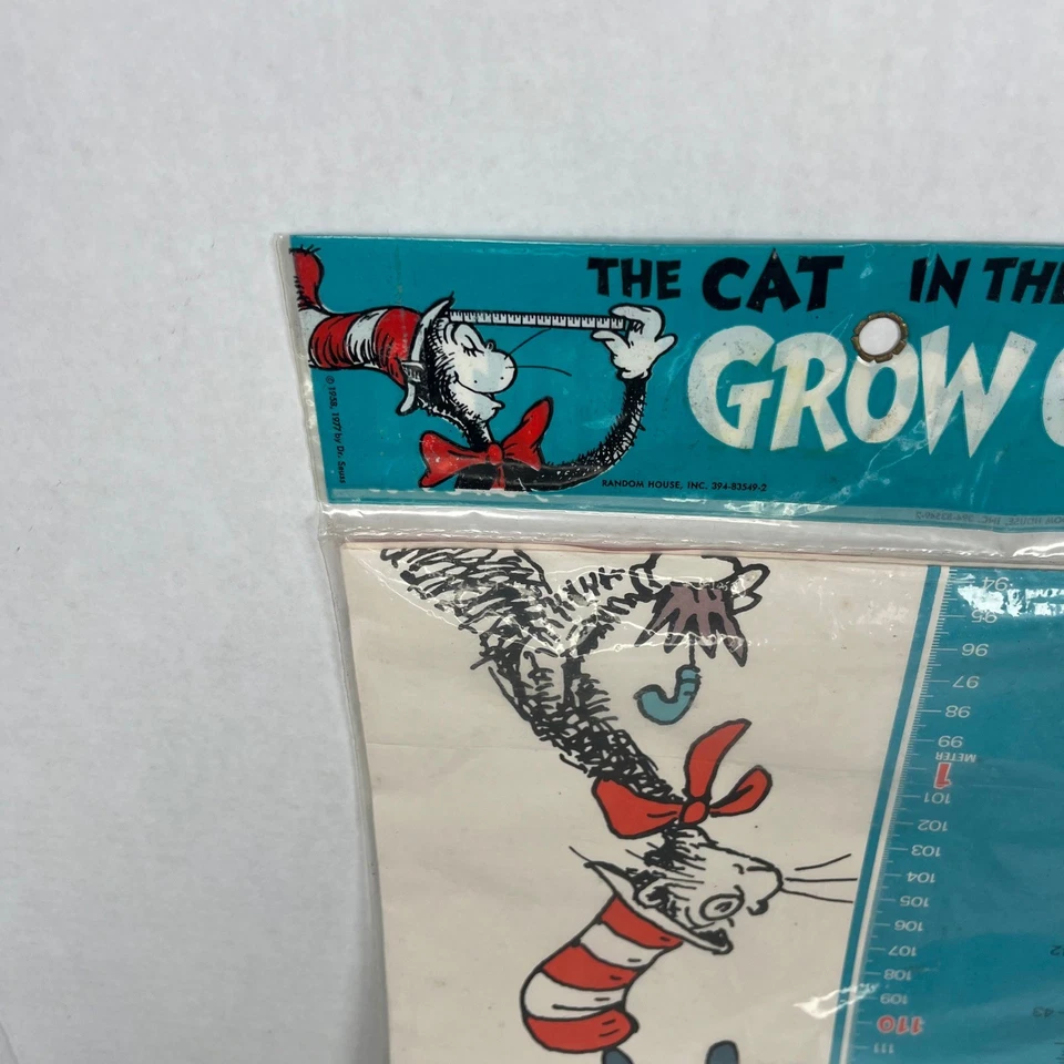 Póster de colección Dr. Seuss El gato en el sombrero tabla de crecimiento 1977 casa aleatoria Foto 2 de 4