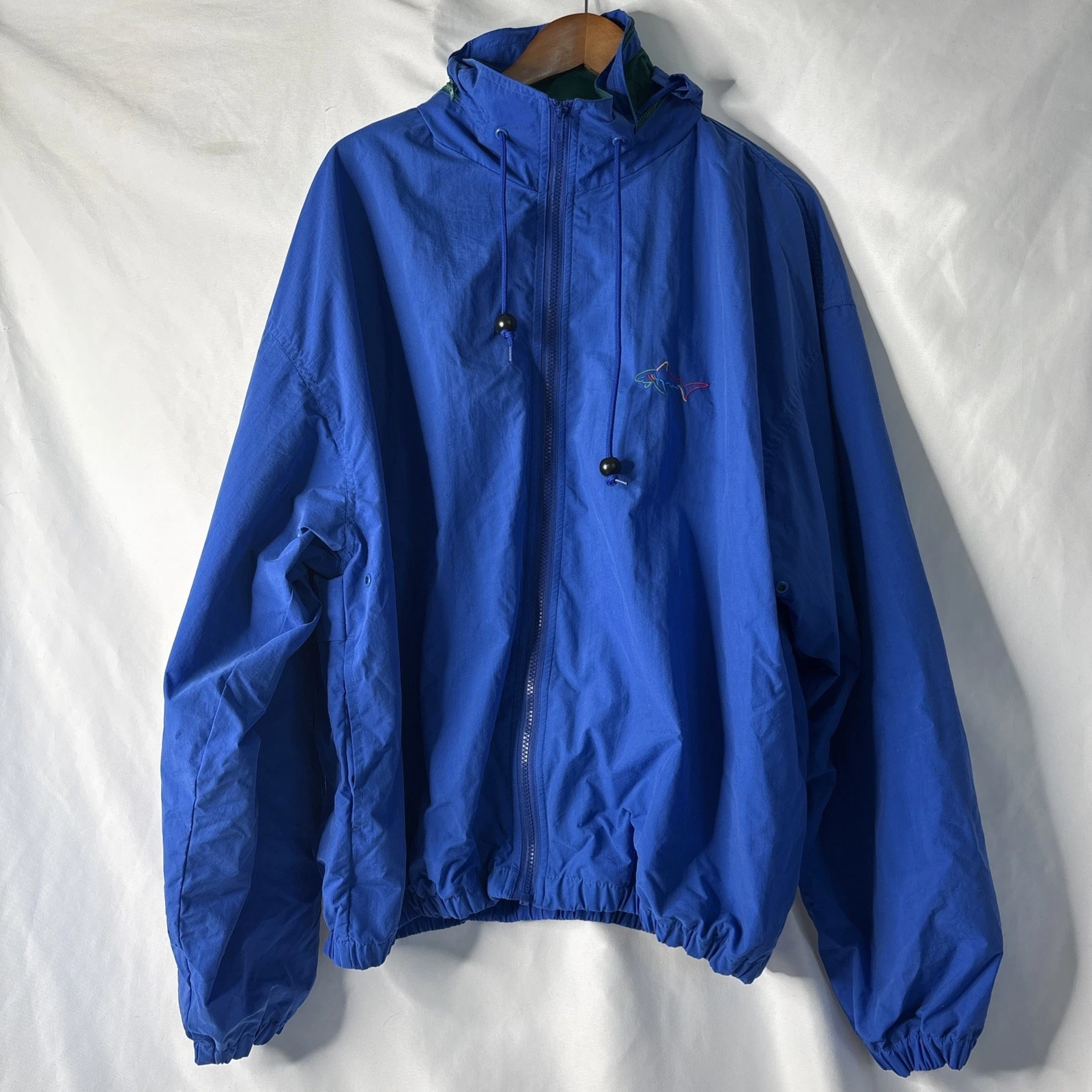 Vintage Greg Norman The Shark Golf Windbreaker Mens XL Blue Zip Jacket