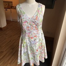 Coast Floral Skater Dress UK 12 Summer Wedding Garden Party Fit Flare Wedding A+