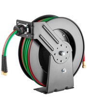Retractable Welding Hose Reel, 1/4-Inch x 50FT Twin Oxygen Acetylene Rubbe