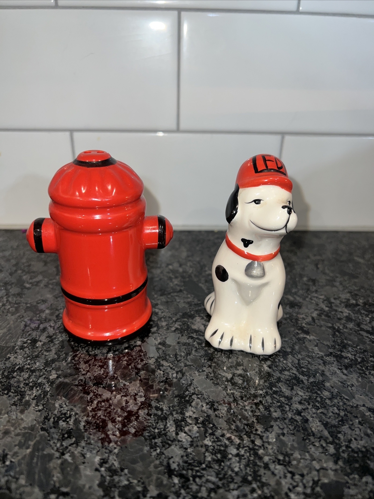 Dalmatian Dog And Fire Hydrant Salt and Pepper Shakers eBay