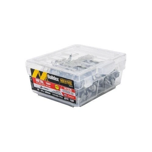Buildex METAL TEK SCREWS 12-14x35mm Climaseal Hex Head Hi-Grip With Seal QTY 100 - Picture 2 of 8