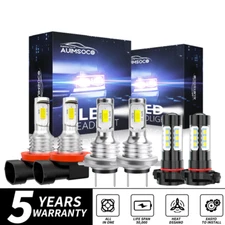 For GMC Acadia 2007 2008 2009 2010 2011 2012 6X LED Headlights + Fog Light Bulbs