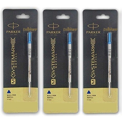 X Parker M Systemark Ball Point Pen Refill Fine Point Blue Ink