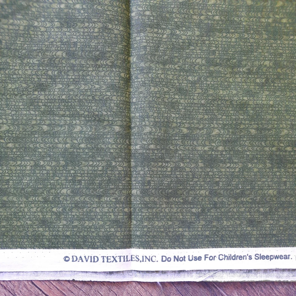 Quilting Fabric David Textiles 44" X 25" Cotton Green Small Print Sewing - Image 2 of 4