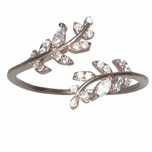 Silberring (925) Blumenranke mit Zirkonia *verstellbar 52-60* Silberschmuck Ring