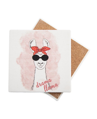 Thirstystone Drama Lama Coaster, Gypsum Board, Set of 4, Tabletops Surfaces Safe