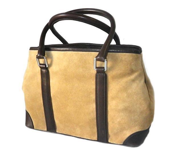 Nice Coach Hampton Beige Tan Finest Suede Medium Carryall Tote Bag