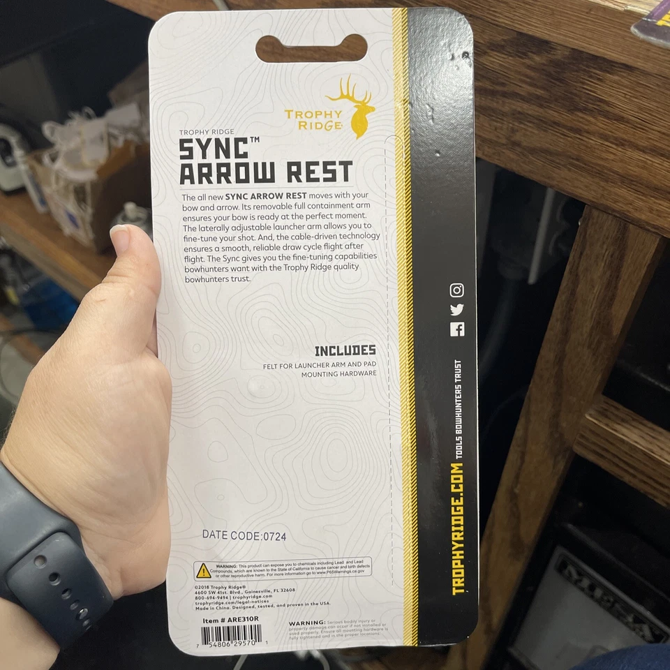 Trophy Ridge Sync Arrow Rest Right Handed Model# ARE310R - Image 2 of 2