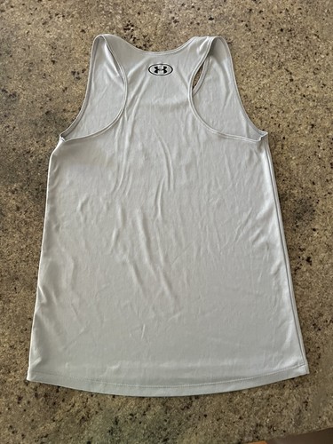 MÄDCHEN UNDER ARMOUR HEATGEAR LOCKERE PASSFORM GRAU LOGO TANK TOP GRÖSSE YLG LARGE EUC! - Bild 6 von 6
