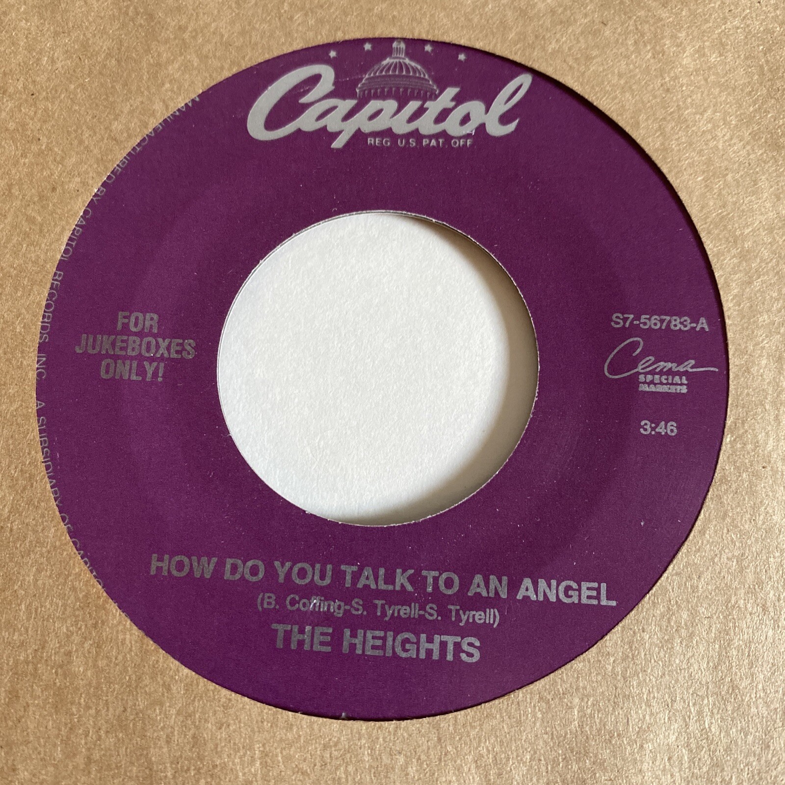 Heights 45 How Do You Talk To An Angel/Walkin' Nerve NEW reissue