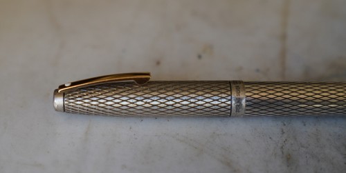 MAGNIFIQUE STYLO ROLLER SHEAFFER IMPERIAL - ARGENT MASSIF 925 FINITION LOSANGES - Picture 3 of 10