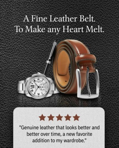 Mens Belt Genuine Leather Belts For Men Dress Belt for Mens Many Colors & Sizes - Picture 16 of 47