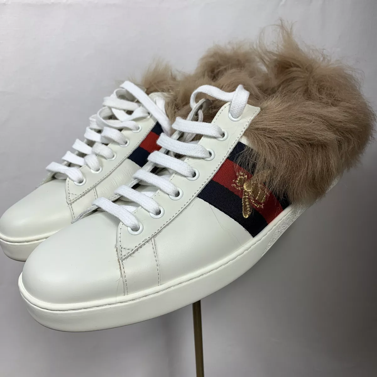 møde salut plyndringer Authentic Gucci Ace Sneakers With Fur White size 9.5 US / 9 Gucci #979H |  eBay