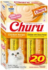 INABA Churu Cat Treats, Lickable Purée Treat/Topper with Vitamin E, Taurine, ...