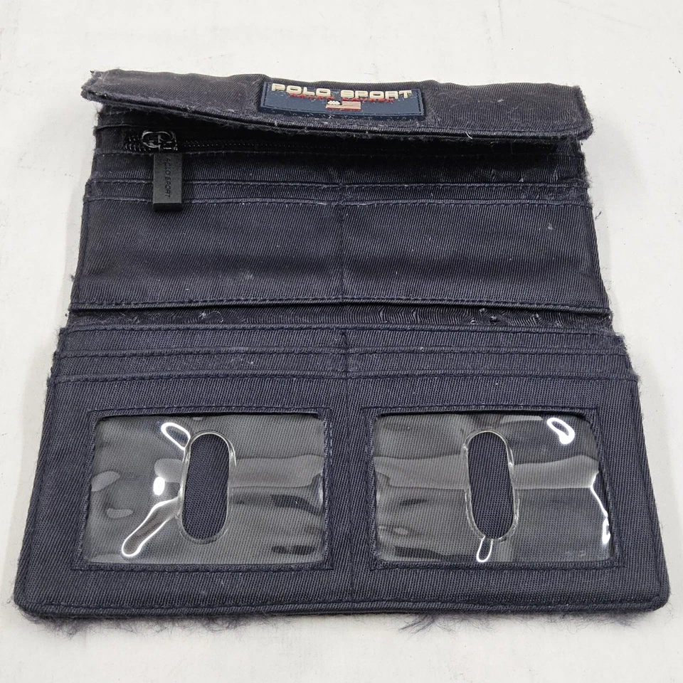 Cartera sin asas vintage años 90 POLO SPORT bandera americana triple logotipo negro nailon Foto 4 de 4