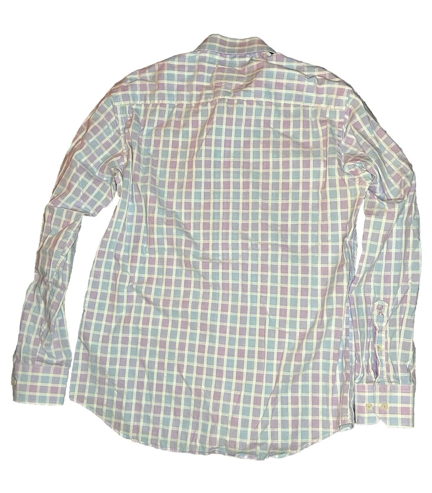 男式布加迪正装衬衫中号紫色蓝色白色 — 第 2/4 张图片