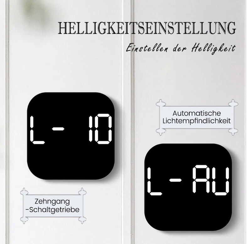 Große Wanduhr Digitaluhr Temperatur Datum Woche LED Anzeige mit Fernbedienung DE - Bild 4 von 4