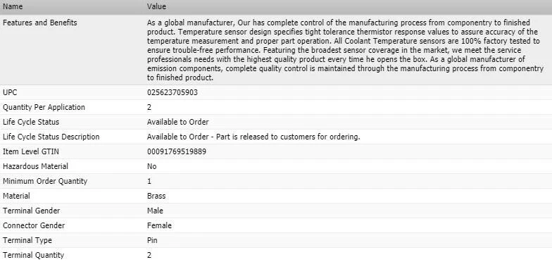 Sensor de temperatura de refrigerante OEM estándar para Honda Pilot 2005-2008 Foto 4 de 4