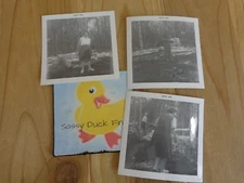 Vintage Photographic Image 1963 GATHERING WOOD IN FOREST Set of 3 B&W 3.5" Sqr