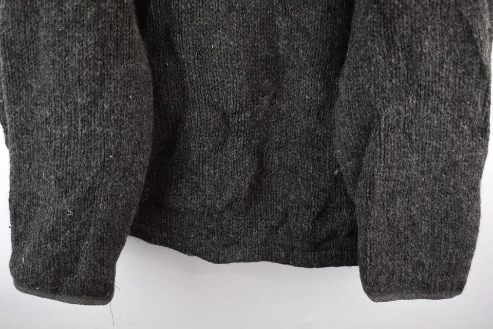 THC NATURAL Grey Puren Wool Handmade Jumper size 56" Mens Full Zip Vintage - Image 3 of 4