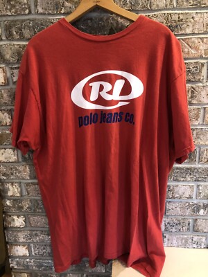 Mens Polo Jeans Co T-Shirt Graphic Tee Ralph Lauren Logo Red