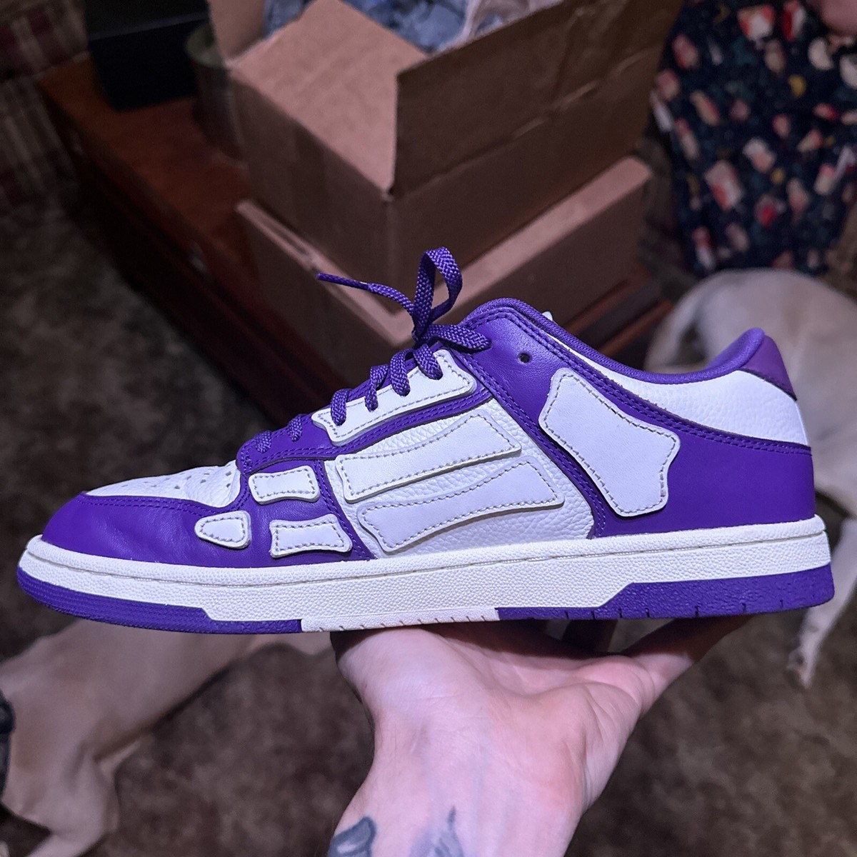 Amiri Mens Size US size 11M skel low top Purple/White | eBay