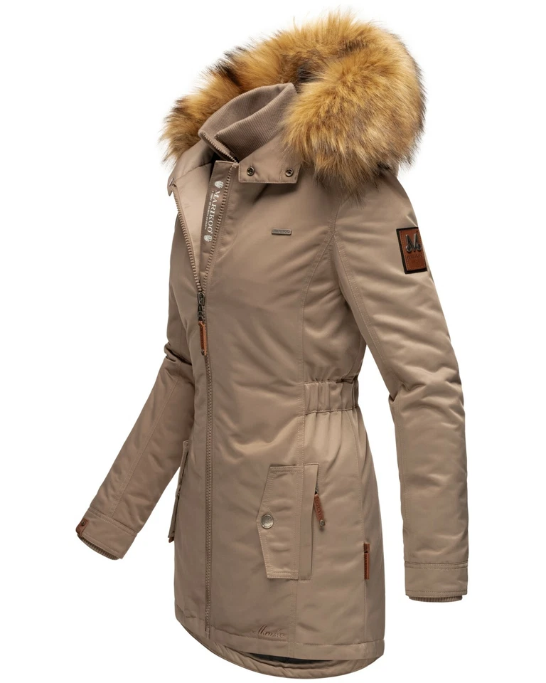 Marikoo Damen Winter Jacke Parka Winterjacke Kunstfell gefüttert Kapuze Sanakoo - Bild 4 von 4