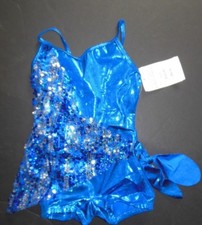 NWOT Shorty Unitard Foil spandex Sequin overlay Girls intermediate child