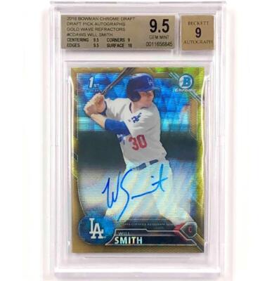 2016 Bowman Chrome 1st Will Smith RC auto Gold Wave Refractor 